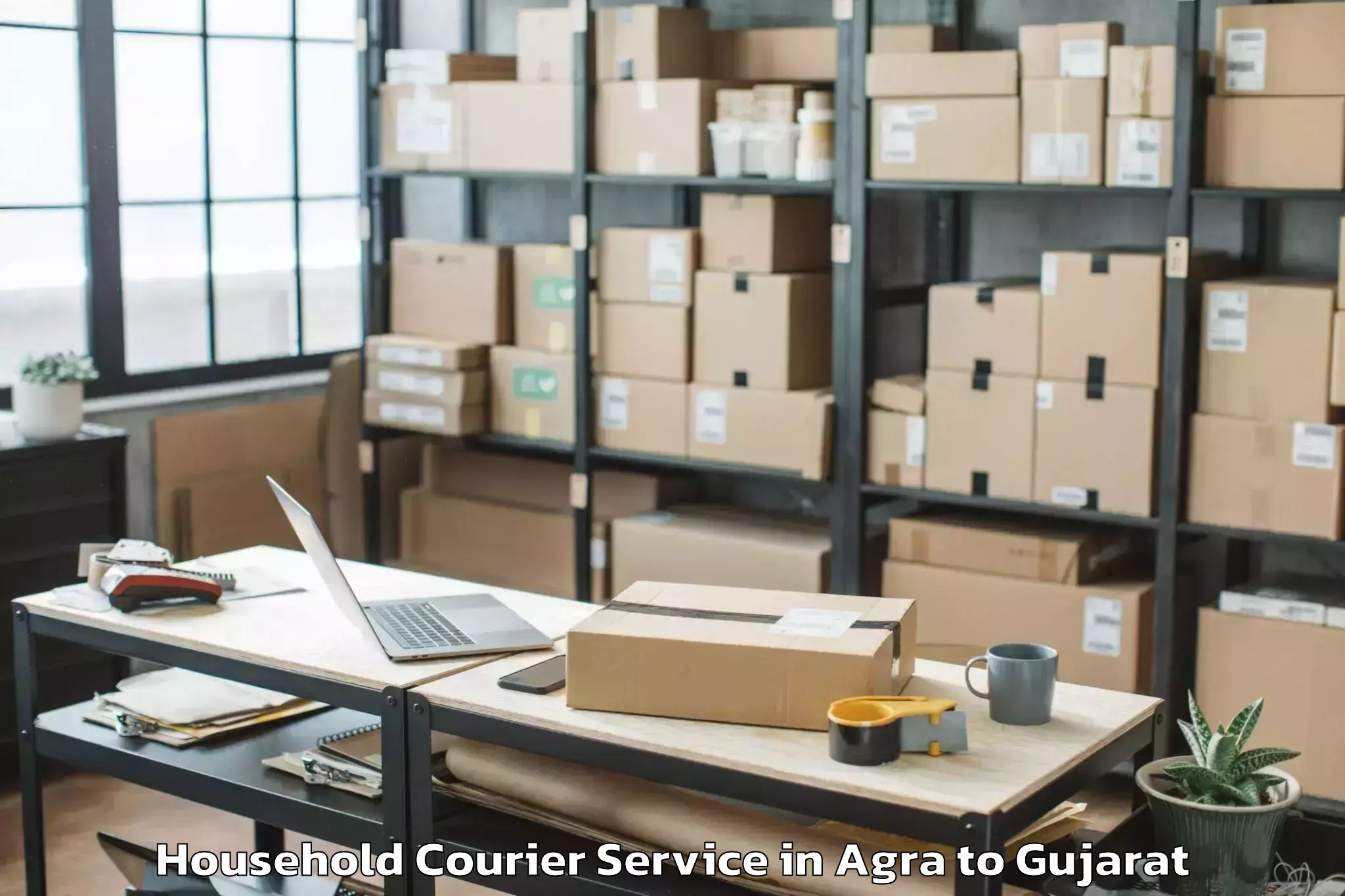 Efficient Agra to Hazira Port Household Courier